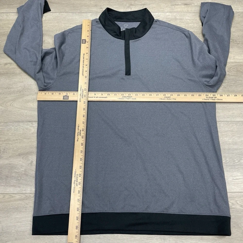 Swannies Gray 1/4 Zip Golf Pullover Men Sz XXL STAIN Casual Preppy